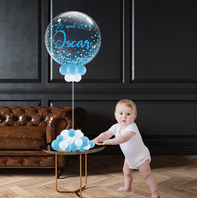 Bubble Balloon™ Statief geboorte (licht blauw)