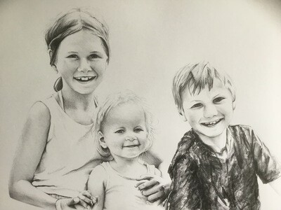 Portret zussen en broer