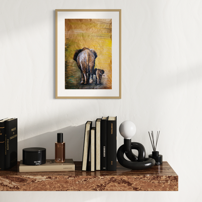 INFANT ELEPHANT - PRINT 26 X 39  cm