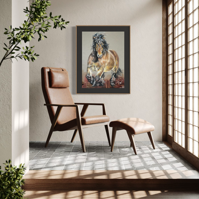 BOERENPAARD - TROTSE HENGST - PRINT 60 x 80 cm