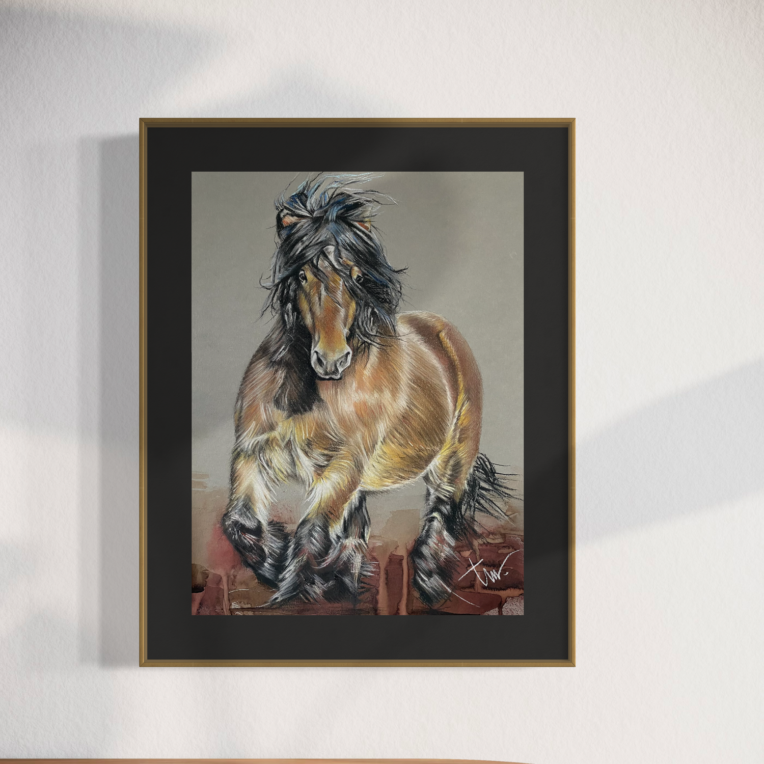 BOERENPAARD - TROTSE HENGST - PRINT 20 x 27 cm