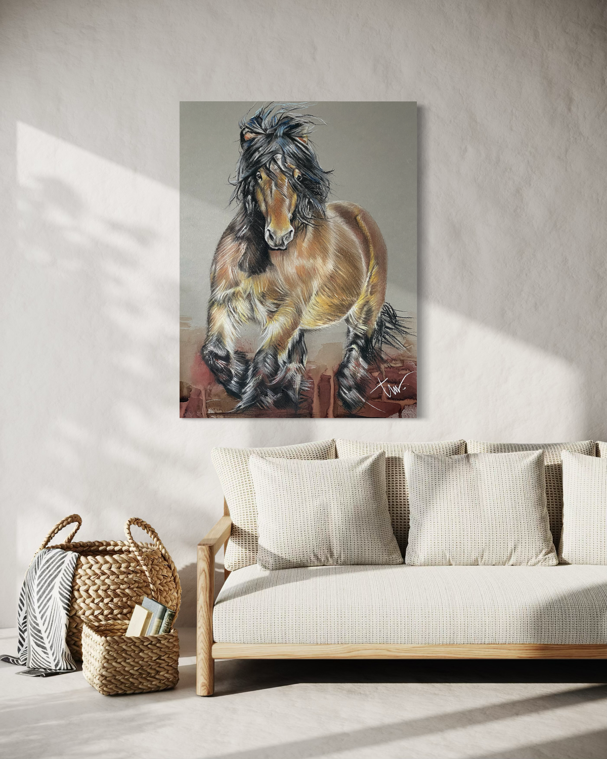 BOERENPAARD - TROTSE HENGST - PRINT 105 x 140 cm
