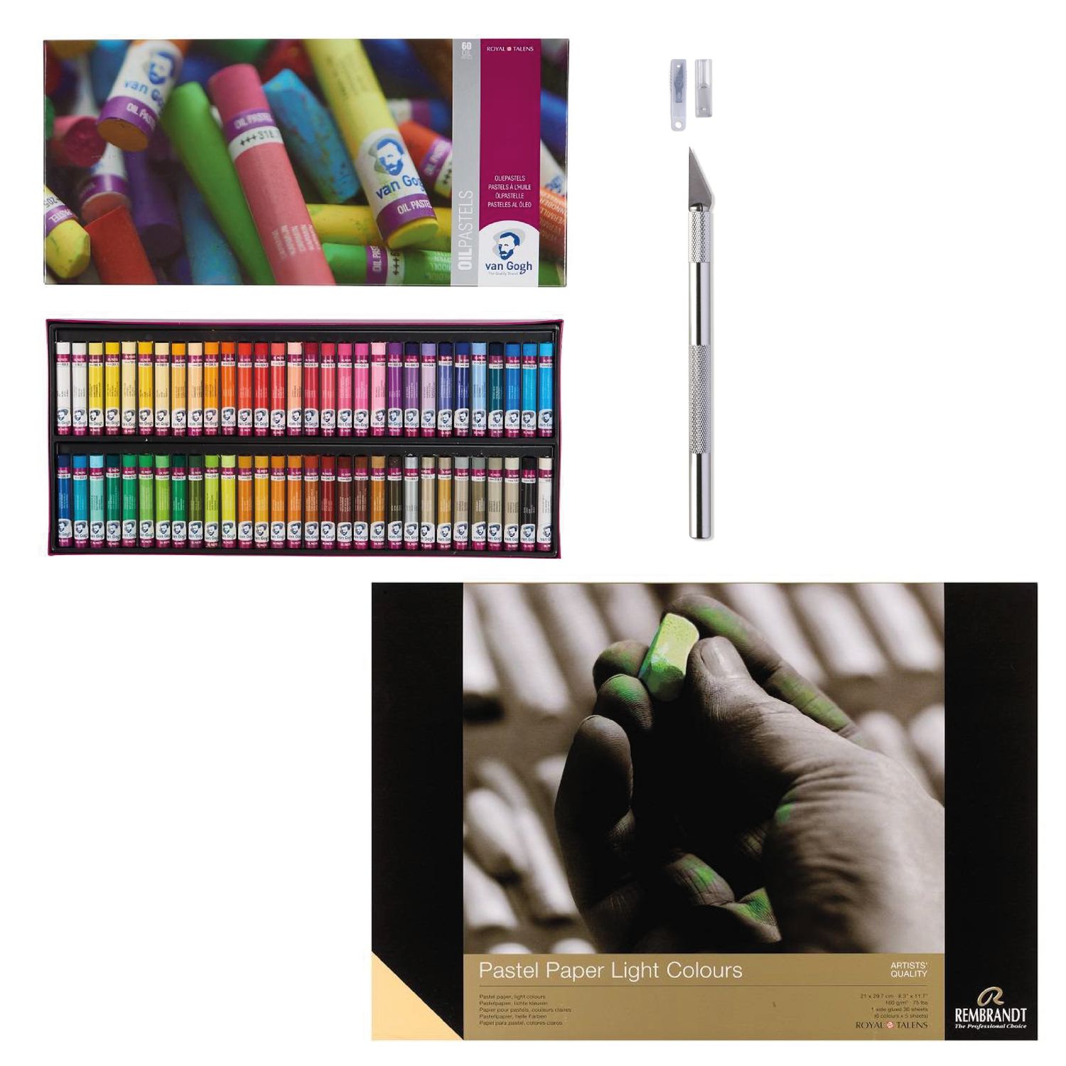 UITBREIDINGSSET OLIEPASTEL, OLIEPASTEL PAKKET: GROOT, KLEUR PASTELPAPIER: LICHTE KLEUREN