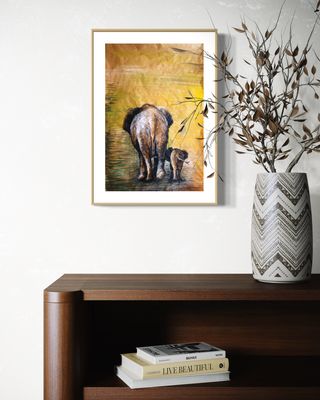 INFANT ELEPHANT - PRINT 34 X 50  cm
