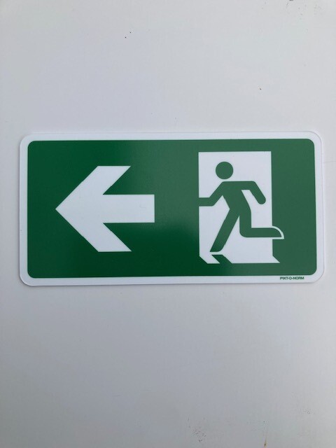 Pictogram PVC vluchtroute pijl links
