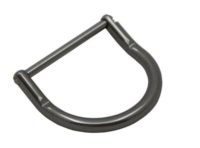 D-ring bended 50 of 40 mm inox met schroef