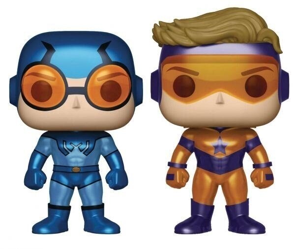 DC Comics POP! Heroes Vinyl Figures 2-Pack Blue Beetle and Booster Gold (Metallic) 9 cm