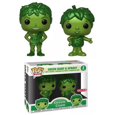 Green Giant POP! Ad Icons Vinyl Figures Metallic Green Giant and Sprout 2-Pack (Target) 9 cm