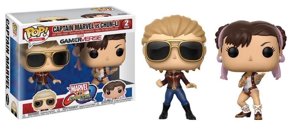 Marvel vs. Capcom Infinite POP! Games Vinyl Figures 2-Pack Captain Marvel vs Chun-Li 9 cm