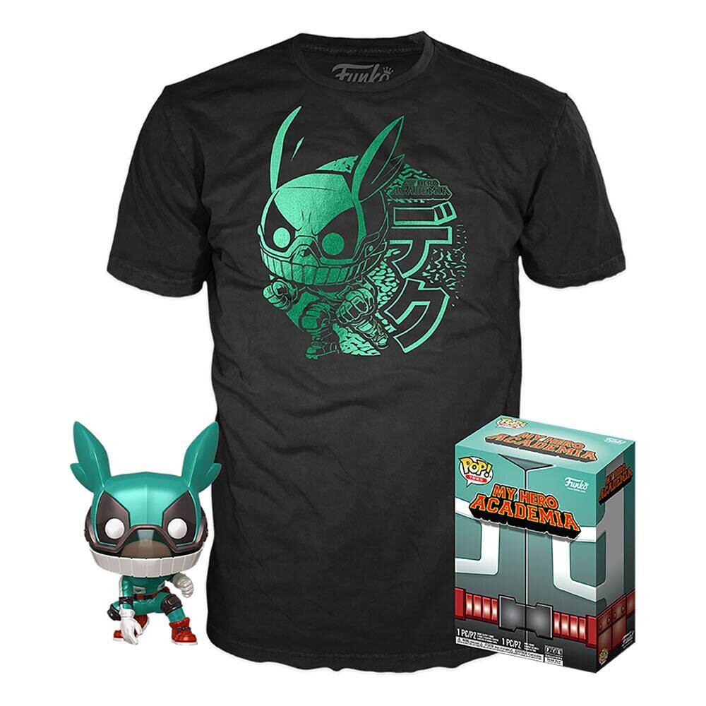 My Hero Academia POP! Animation Vinyl Figure & Tee Pack Deku (Metallic) 9 cm