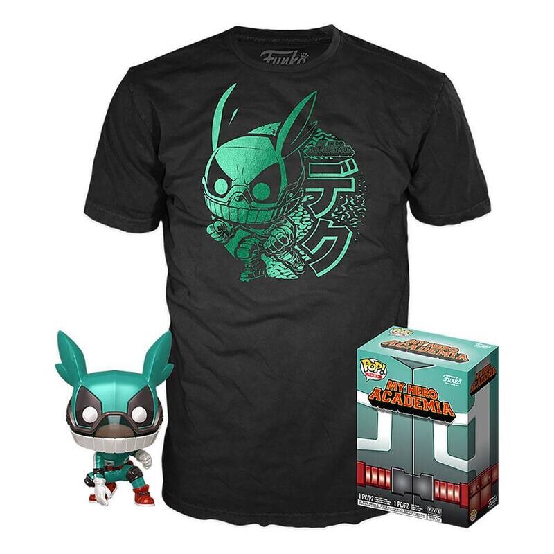 My Hero Academia POP! Animation Vinyl Figure & Tee Pack Deku (Metallic) 9 cm