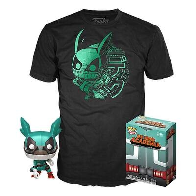 My Hero Academia POP! Animation Vinyl Figure & Tee Pack Deku (Metallic) 9 cm