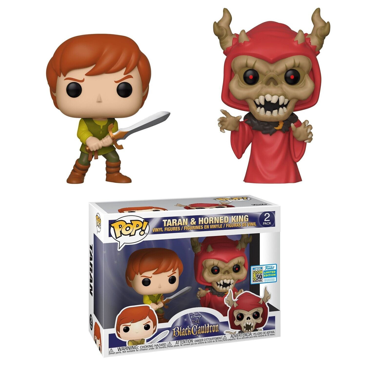 The Black Cauldron POP! Disney Vinyl Figures 2-Pack Taran & Horned King (Summer Convention) 9 cm