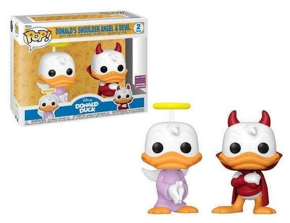Donald Duck POP! Disney Vinyl Figures 2-Pack Donalds Shoulder Angel & Demon (2022 Wondrous Con) 9 cm