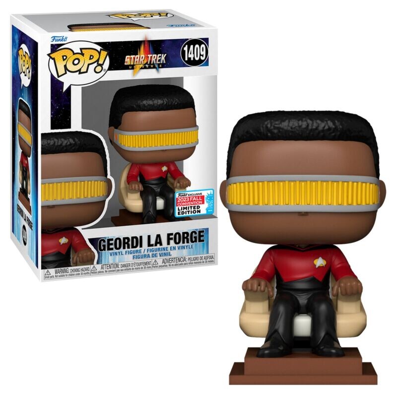 Star Trek Universe POP! Television Vinyl Figure Geordi La Forge (in Captains Chair) 2023 Fall Exclusive 9 cm