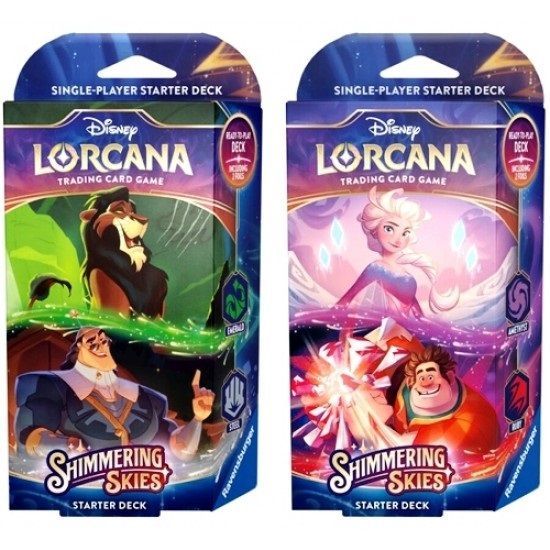 Disney Lorcana Card Game - Shimmering Skies Starter Deck, Starter Deck: Elsa & Wreck-It Ralph