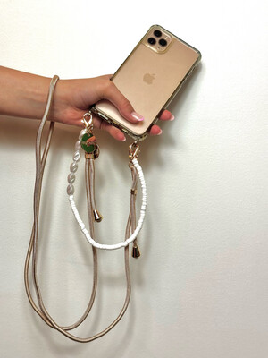 Luna Phone Chain Gold Beige