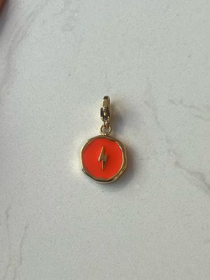 Orange Lightning charm