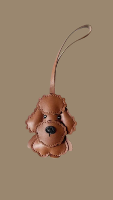 Key Chain Dog Labradoodle Brown