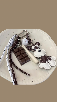 Key Chain Set Dog Brown