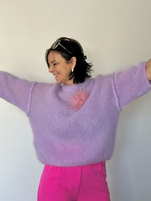 Jolien Pull 80% Kid-Mohair Lila