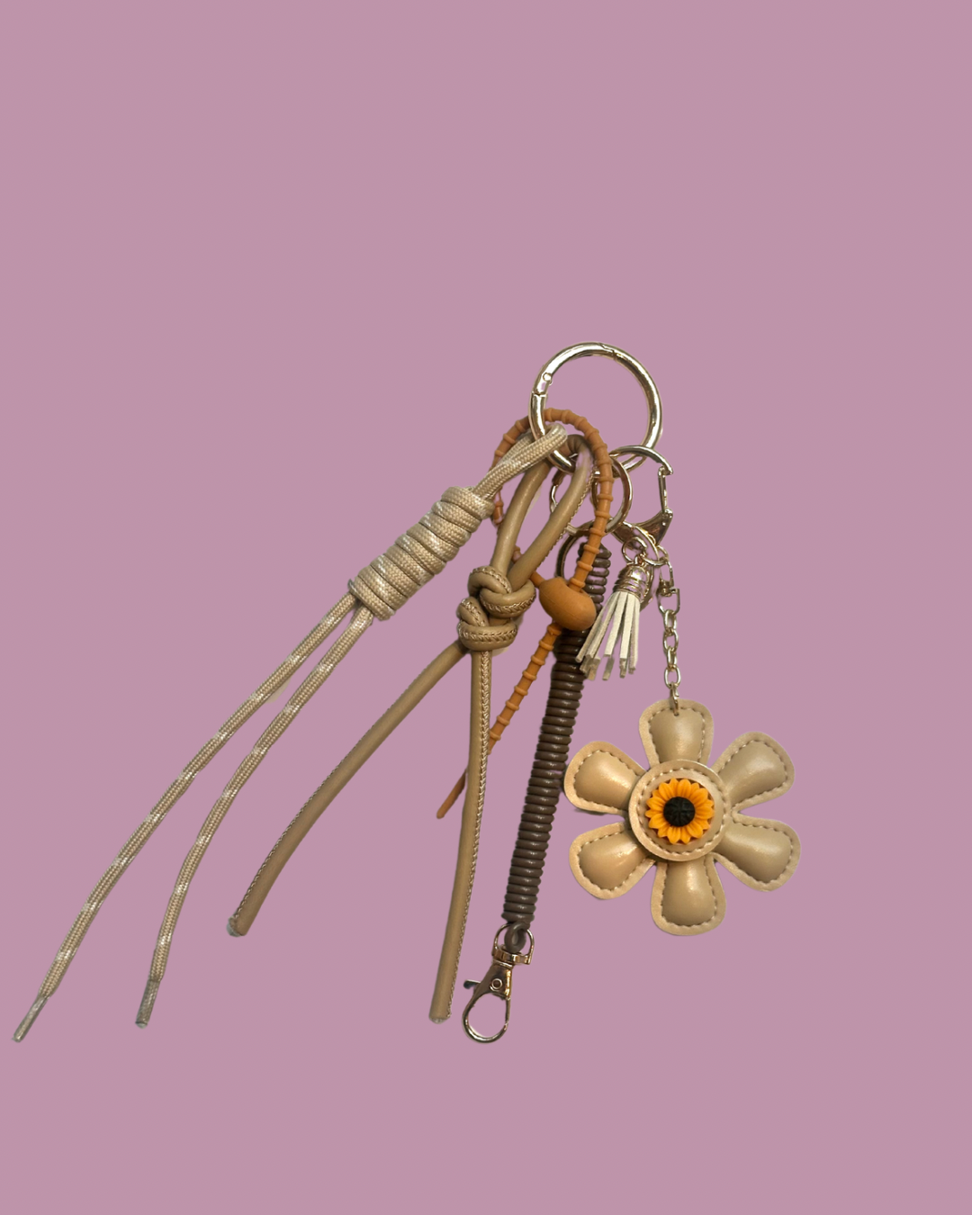 Key Chain Flower Beige 2.0