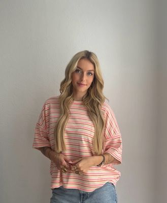 Lynn Badstof T-shirt rose