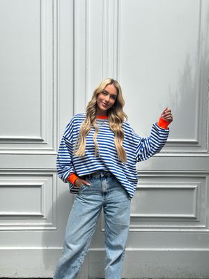 Lola Long Sleeve Shirt Blue/Orange