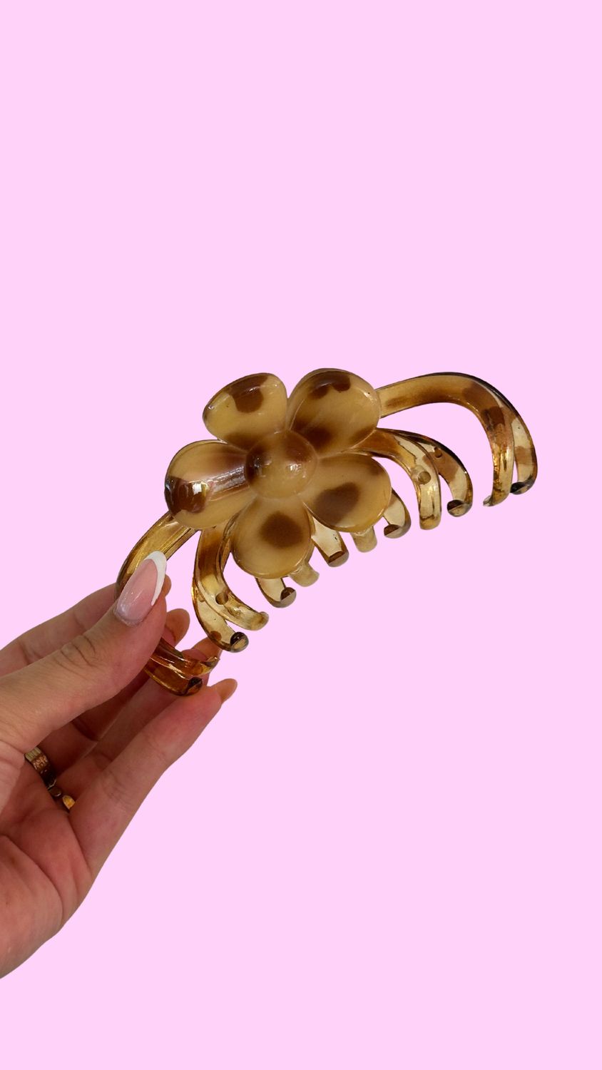 Hair Clip Beige Flower