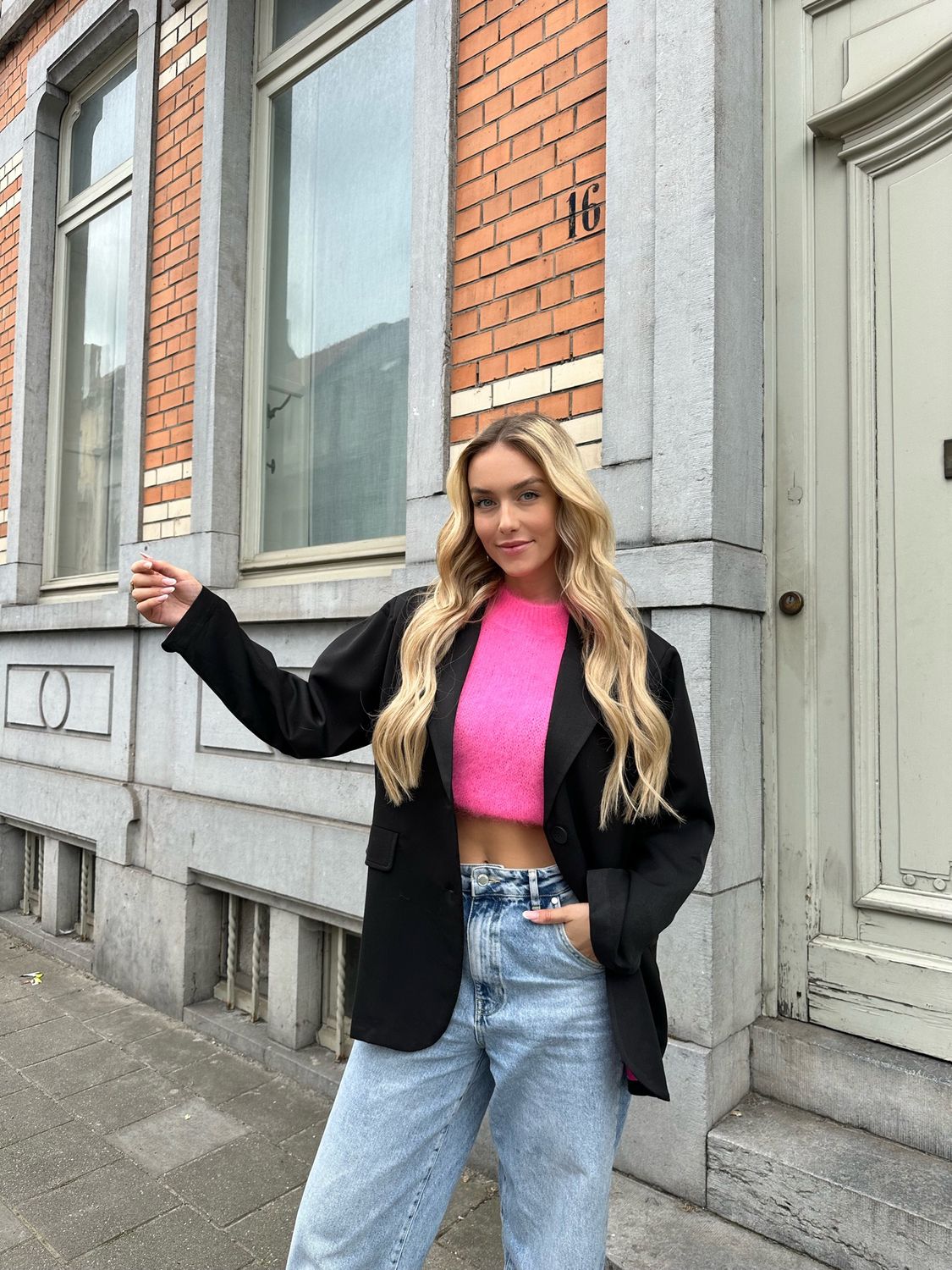 Silke Blazer Black/Pink