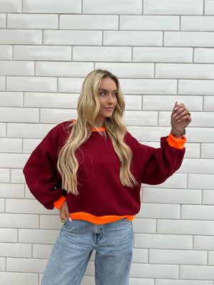 Gigi Pull Bordeaux/Orange