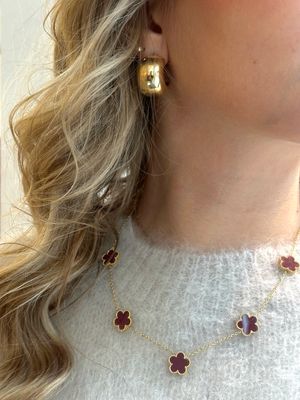 Clover Necklace Bordeaux