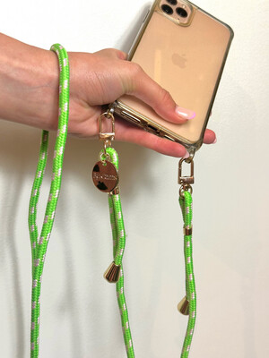 Luna Phone Chain Green Pink
