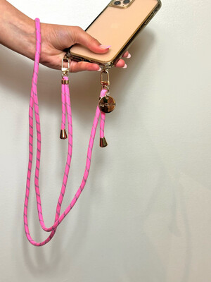 Luna Phone Chain Pink Grey