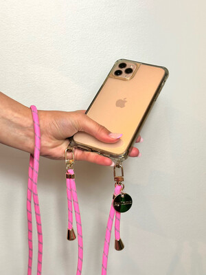 Luna Phone Chain Pink Grey