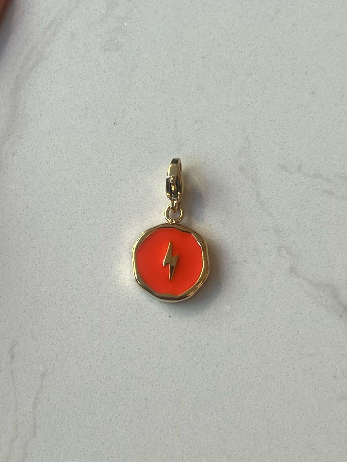 Orange Lightning charm