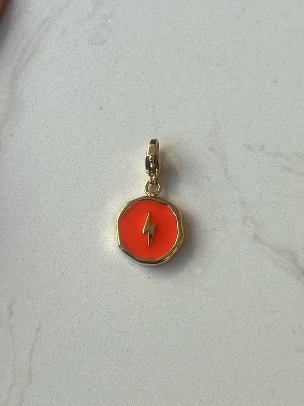 Orange Lightning charm