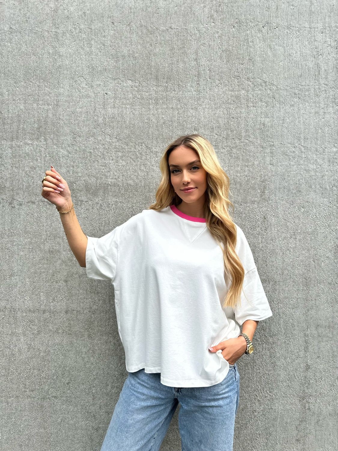 Lia T-shirt White/Pink Lia T-shirt White/Pink