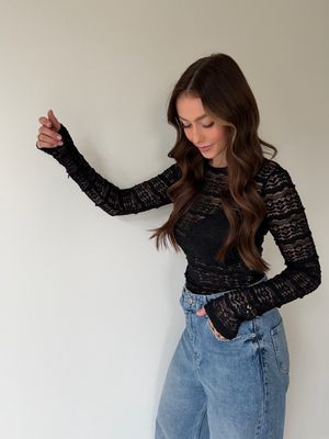 Liv Lace Top Black