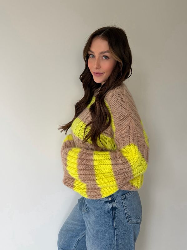 Noa Pull Beige/Yellow 30% Kid-Mohair