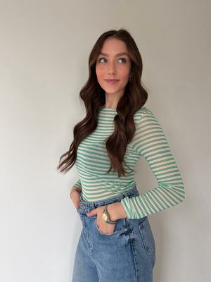 Justine Longsleeve Green/White