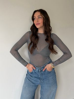 Justine Longsleeve Blue/Brown