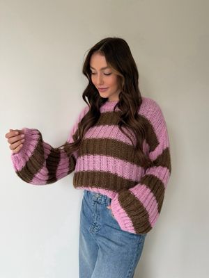 Noa Pull Pink/Brown 30% Kid-Mohair