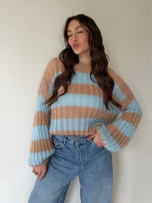 Noa Pull Beige/Blue 30% Kid-Mohair