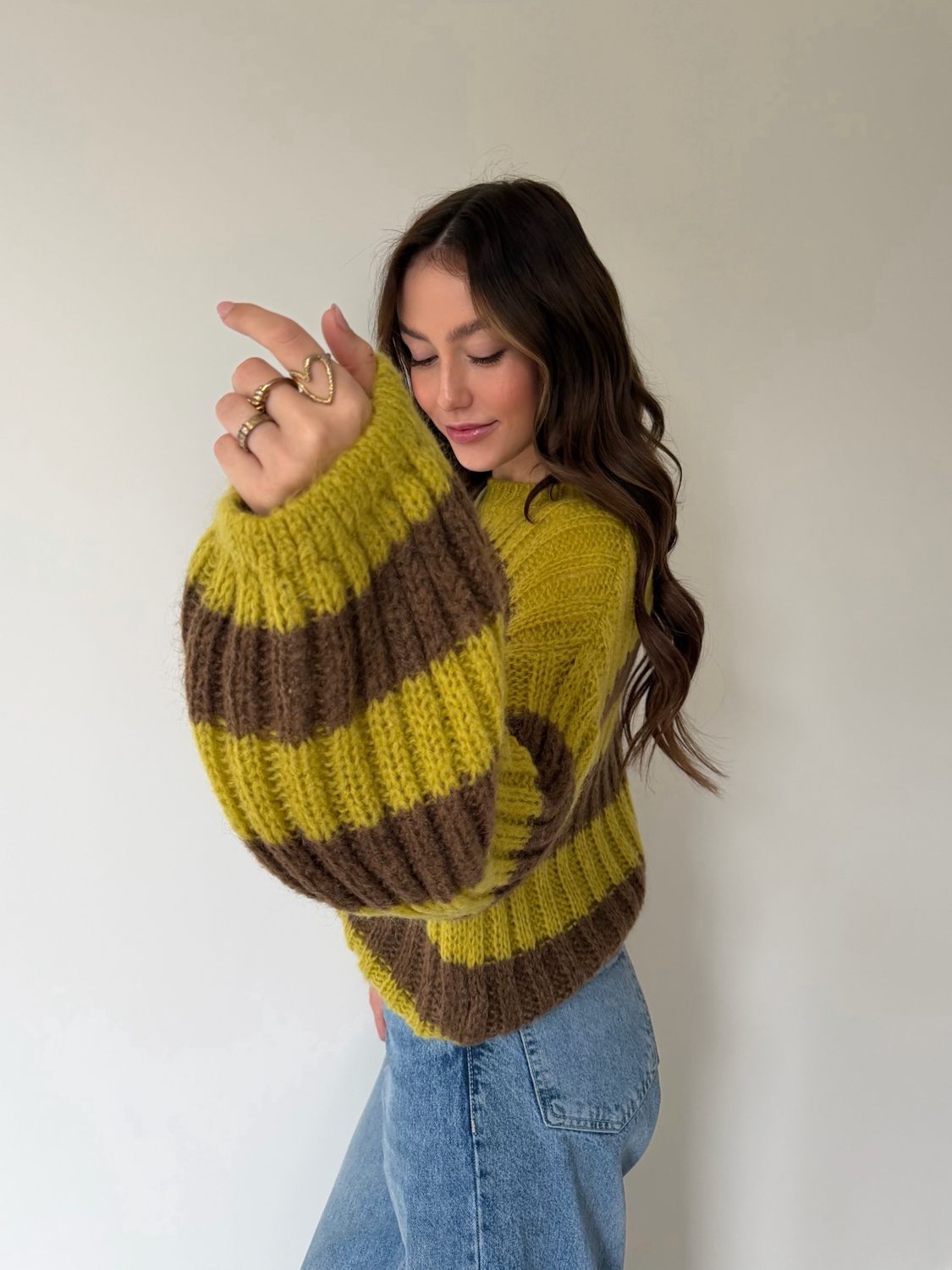 Noa Pull Brown/Green 30% Kid-Mohair Noa Pull Brown/Green 30% Kid-Mohair