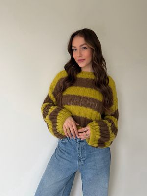 Noa Pull Brown/Green 30% Kid-Mohair