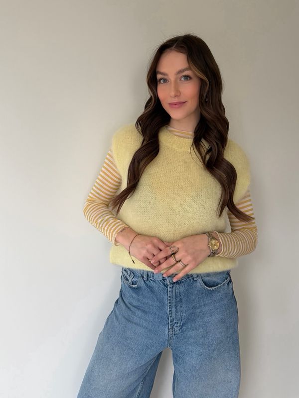 Lea Pull Yellow 80% Kid-Mohair