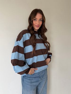 Lynn Shirt Blue/Brown