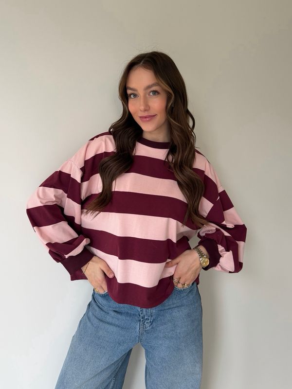 Lynn Shirt Bordeaux/Pink