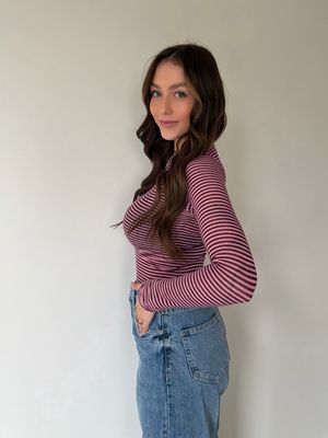 Justine Longsleeve Bordeaux/Pink